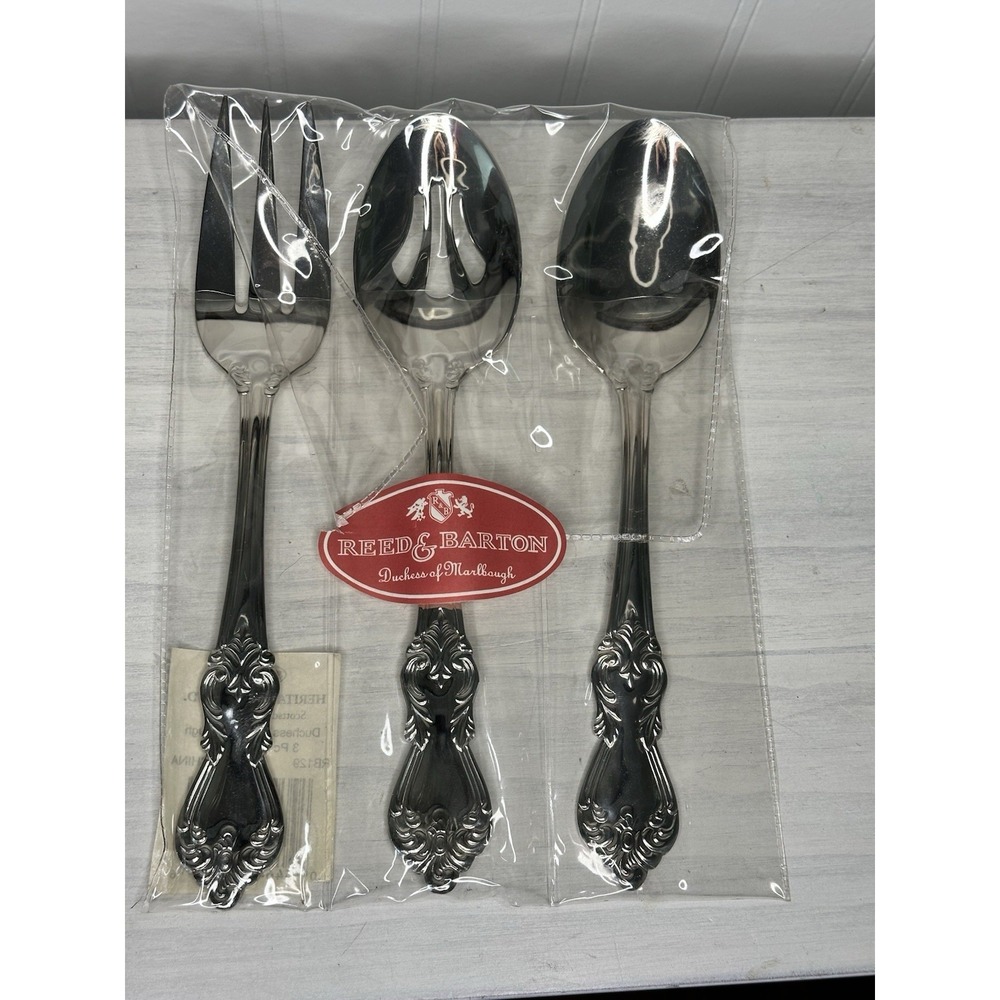 Reed & Barton Heritage Mint‎ Marlborough 18/10 Stainless 3 serving pieces